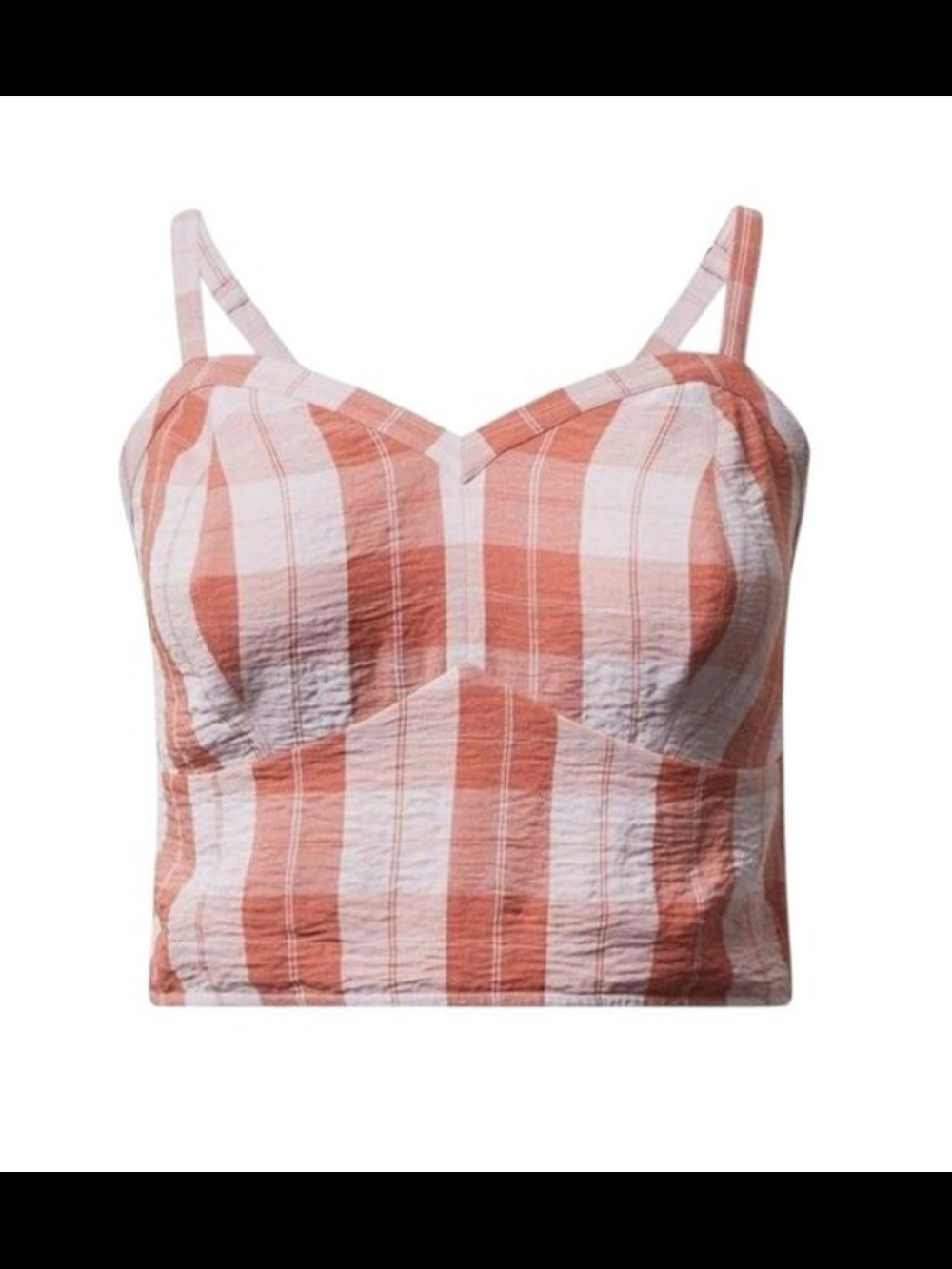 torrid Peach and White Plaid Cropped Cami